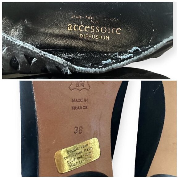 Vintage  French‎ Accessoire Diffusion Nubuck Lace up Flats, Size 38EU, - Picture 7 of 10